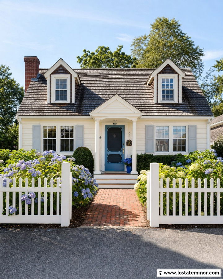 Creamy Cape Cod With Blue Screen Door - 30 Warm White House Design With Screen Door Ideas