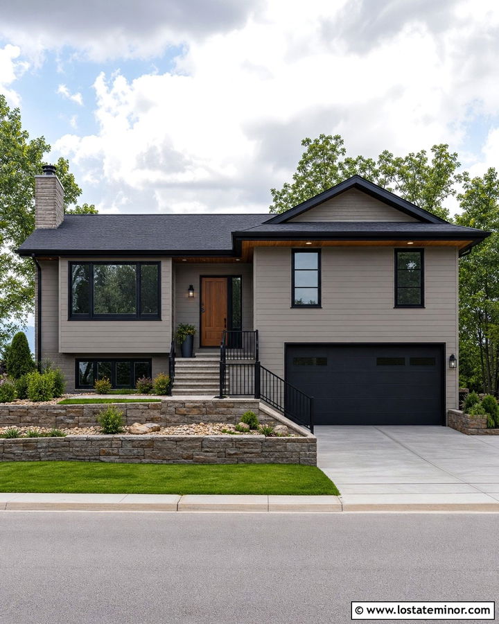 Dark Greige House With Black Shingles - 30 Greige House Design With Shingles Ideas