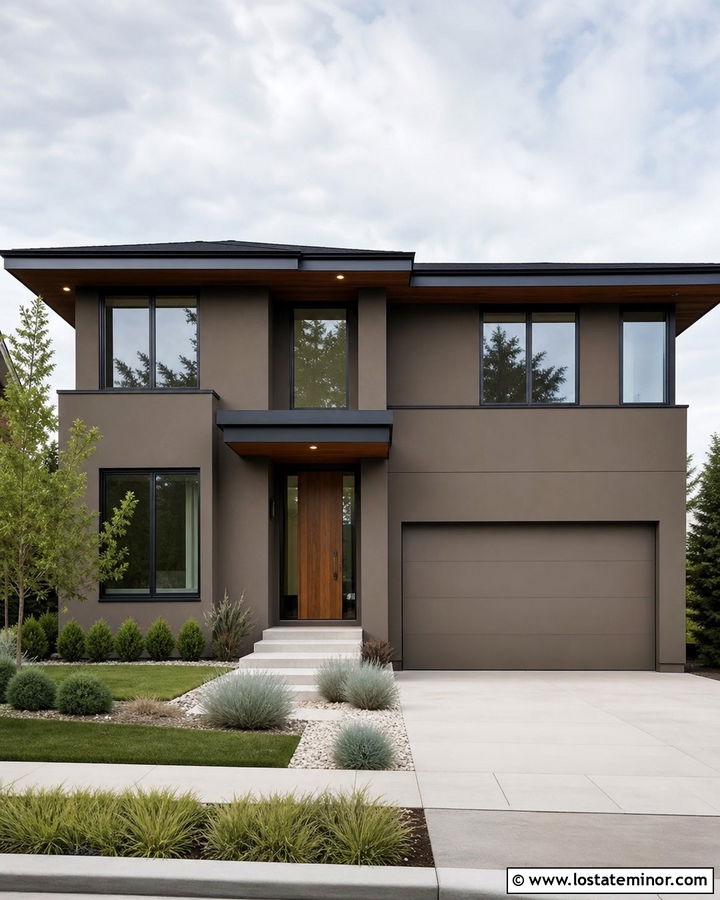 Dark Taupe House With Black Roof - 30 Taupe House Design With Roof Ideas