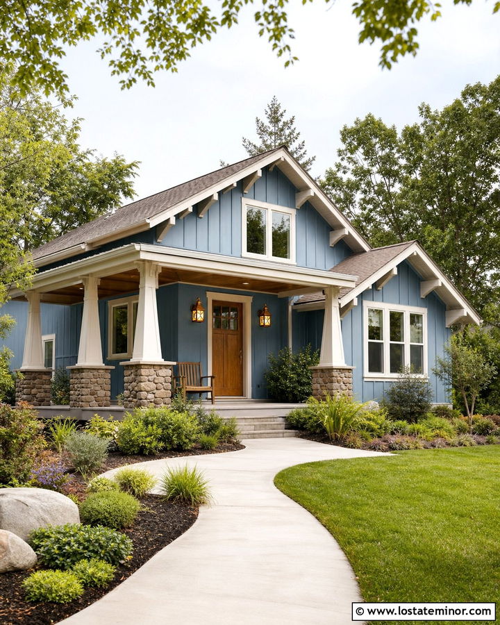 Denim Blue Board And Batten Bungalow - 30 Denim Blue House Design With Board and Batten Ideas