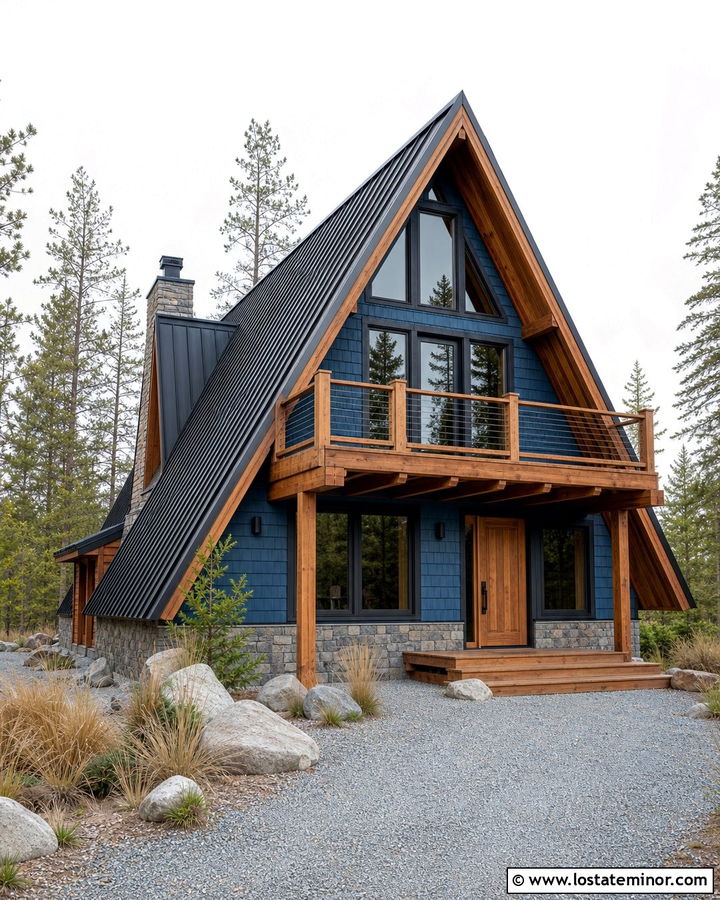 Denim Blue Cedar Shake A Frame House - 30 Denim Blue House Design With Cedar Shake Ideas