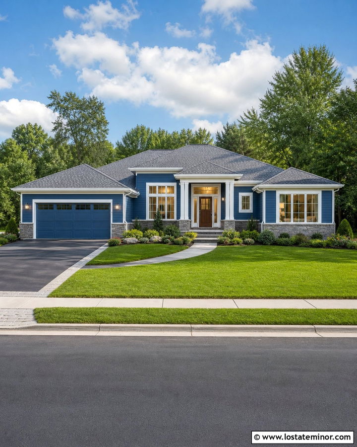 Denim Blue House With Attached Garage And Sunroom - 30 Denim Blue House Design With Sunroom Ideas