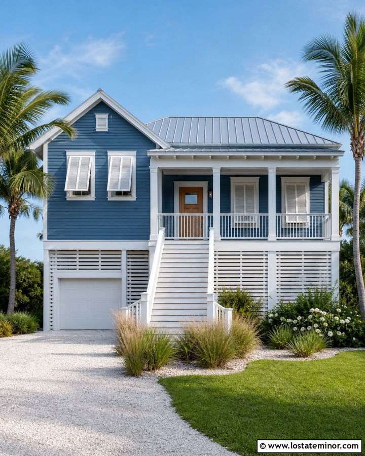 Denim Blue House With Bahama Shutters - 30 Denim Blue House Design With Shutters Ideas