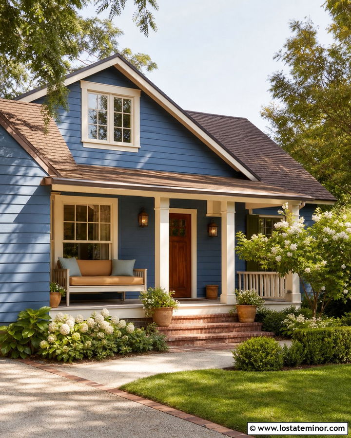 Denim Blue House With Cream Trim Daybed - 30 Denim Blue House Design With Daybed Ideas