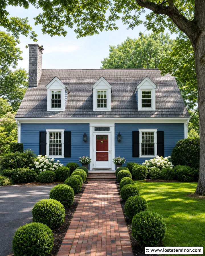 Denim Blue House With Gray Roof And Storm Door - 30 Denim Blue House Design With Storm Door Ideas