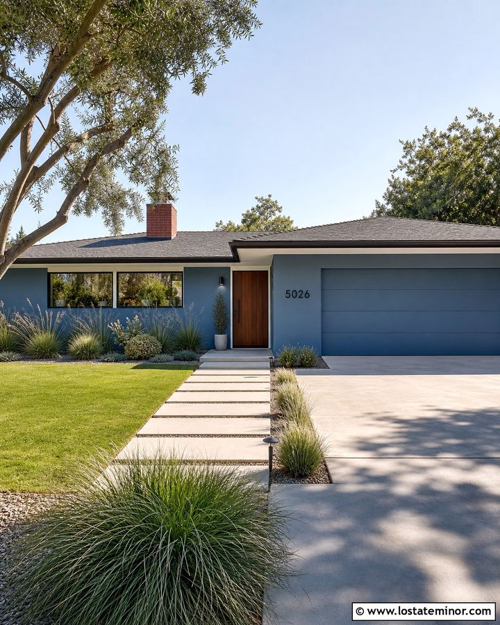 Denim Blue House With Hip Roof - 30 Denim Blue House Design With Roof Ideas