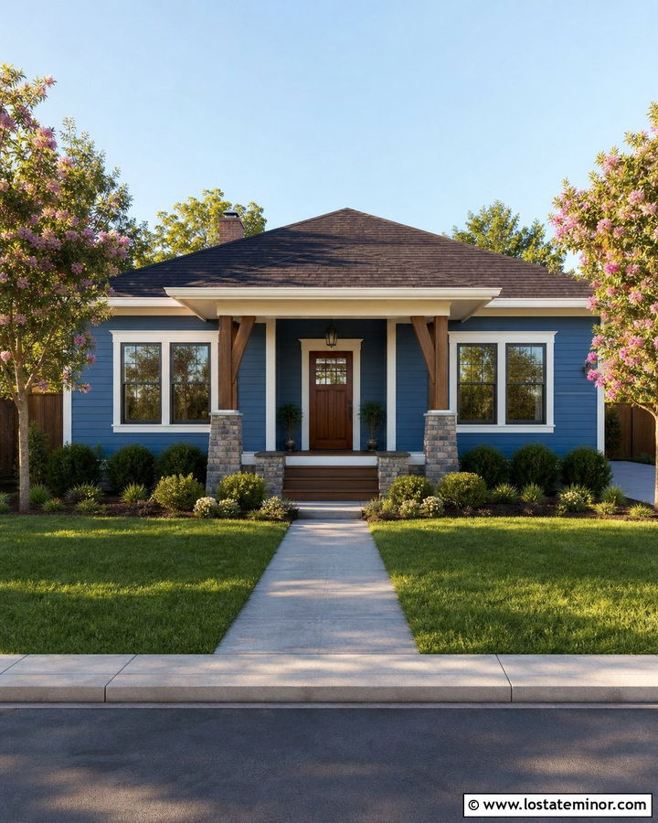 Denim Blue House With Pyramid Roof - 30 Denim Blue House Design With Roof Ideas