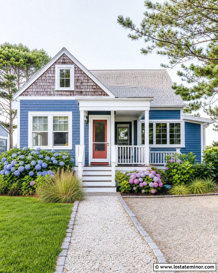 Denim Blue House With Retractable Screen Storm Door - 30 Denim Blue House Design With Storm Door Ideas
