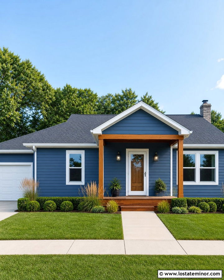 Denim Blue House With White Storm Door - 30 Denim Blue House Design With Storm Door Ideas