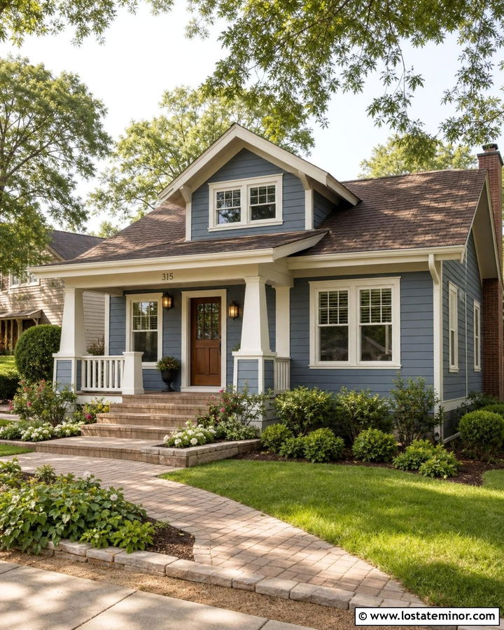 Denim Blue Lap Siding With Cream Trim - 30 Denim Blue House Design With Siding Ideas