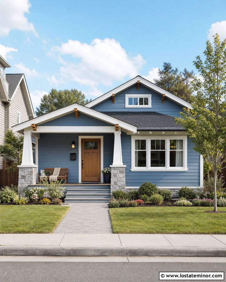 Denim Blue Siding On A Small Bungalow - 30 Denim Blue House Design With Siding Ideas