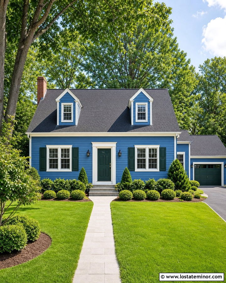Denim Blue Traditional House With Updated Dormers - 30 Denim Blue House Design With Dormers Ideas