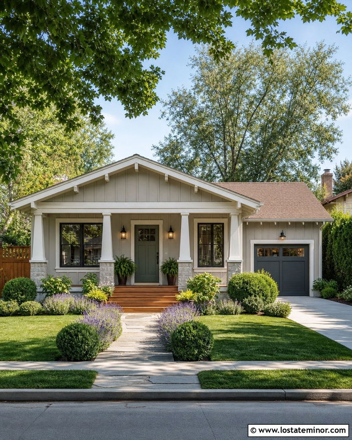 Dove Grey Board And Batten With A Sage Green Door - 30 Dove Grey House Design With Board and Batten Ideas