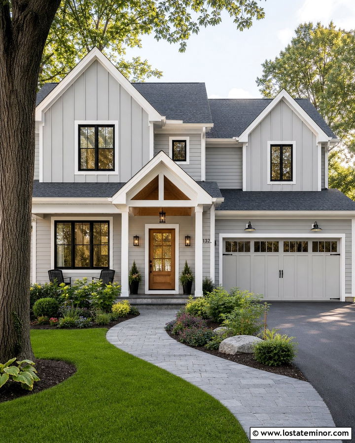 Dove Grey Board And Batten With Lap Siding - 30 Dove Grey House Design With Board and Batten Ideas