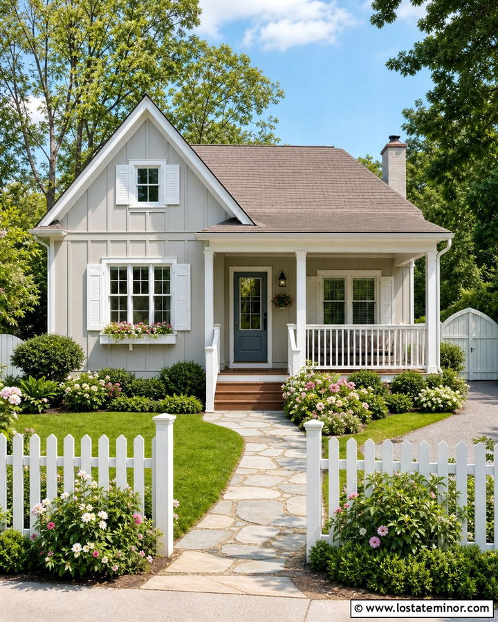 Dove Grey Board And Batten With White Shutters - 30 Dove Grey House Design With Board and Batten Ideas