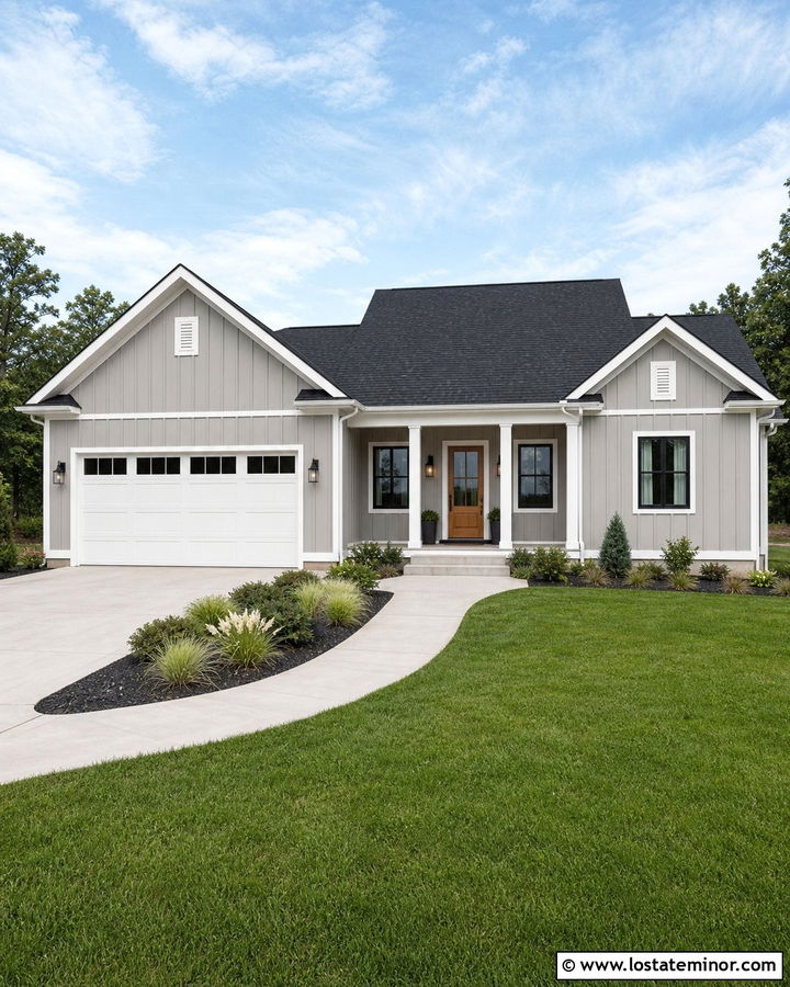 Dove Grey Board And Batten With White Trim - 30 Dove Grey House Design With Board and Batten Ideas