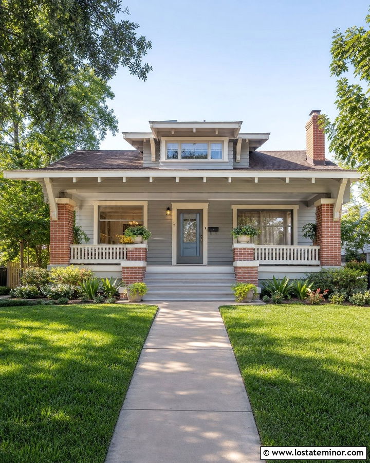 Dove Grey Bungalow With Grey Storm Door - 30 Dove Grey House Design With Storm Door Ideas