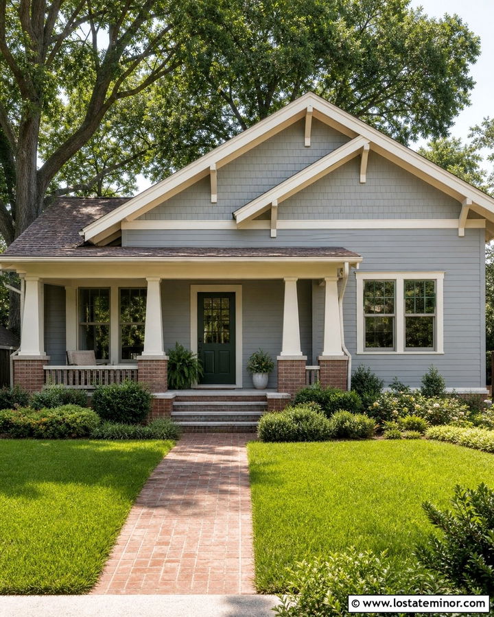 Dove Grey Bungalow With Shingle Gables - 30 Dove Grey House Design With Gables Ideas