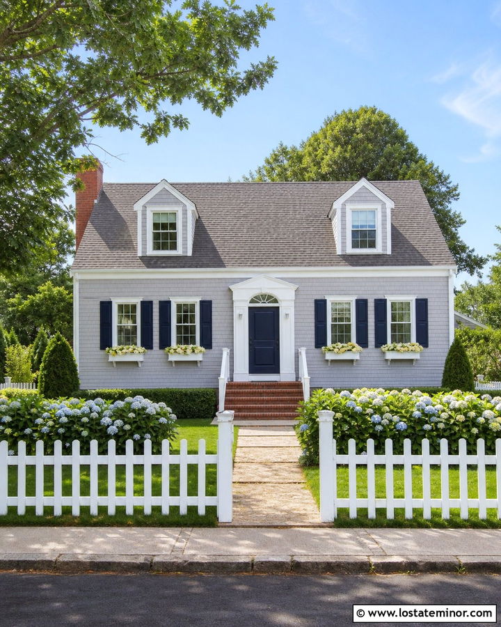 Dove Grey Cape Cod With White Window Frames - 30 Dove Grey House Design With Window Frames Ideas