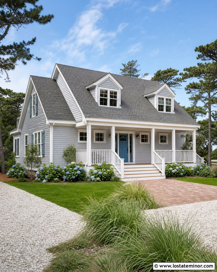 Dove Grey Coastal Cottage With Shingles - 30 Dove Grey House Design With Shingles Ideas