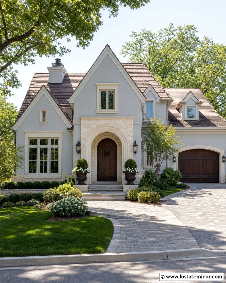 Dove Grey House With Arched Gables - 30 Dove Grey House Design With Gables Ideas