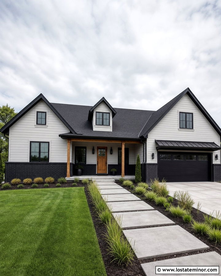 Dove Grey House With Black Brick Wainscoting - 30 Dove Grey House Design With Wainscoting Ideas