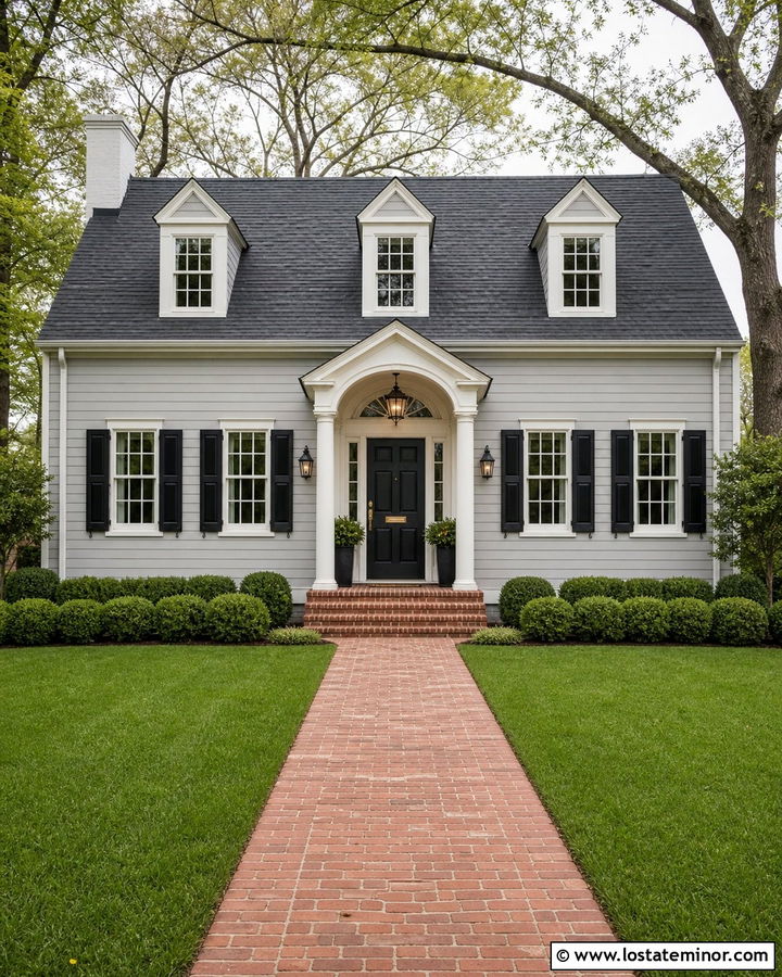 Dove Grey House With Black Front Door - 30 Dove Grey House Design With Front Door Ideas