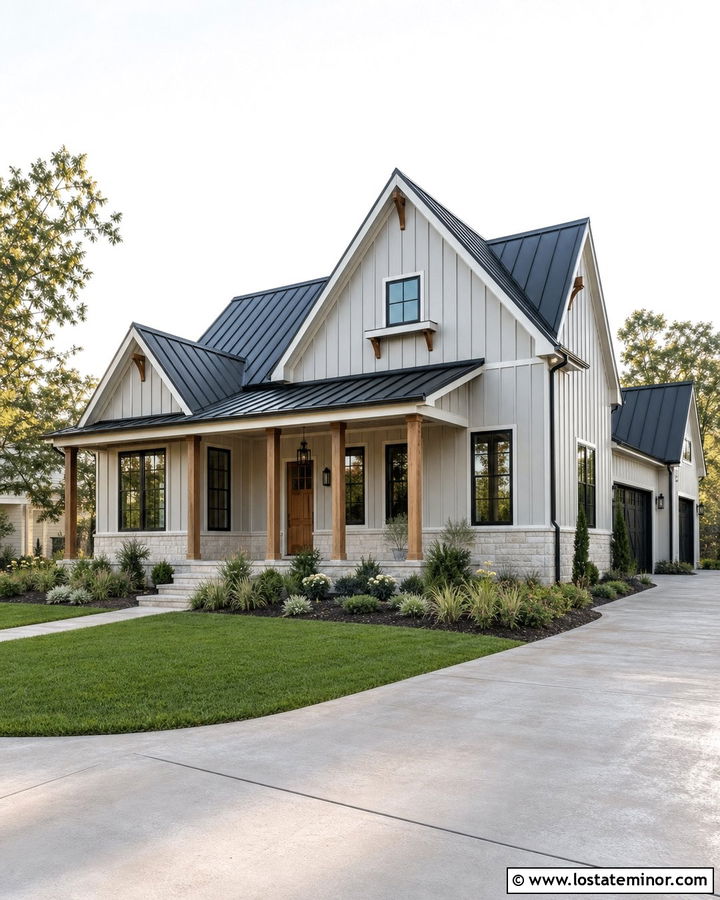 Dove Grey House With Black Metal Roof - 30 Dove Grey House Design With Roof Ideas
