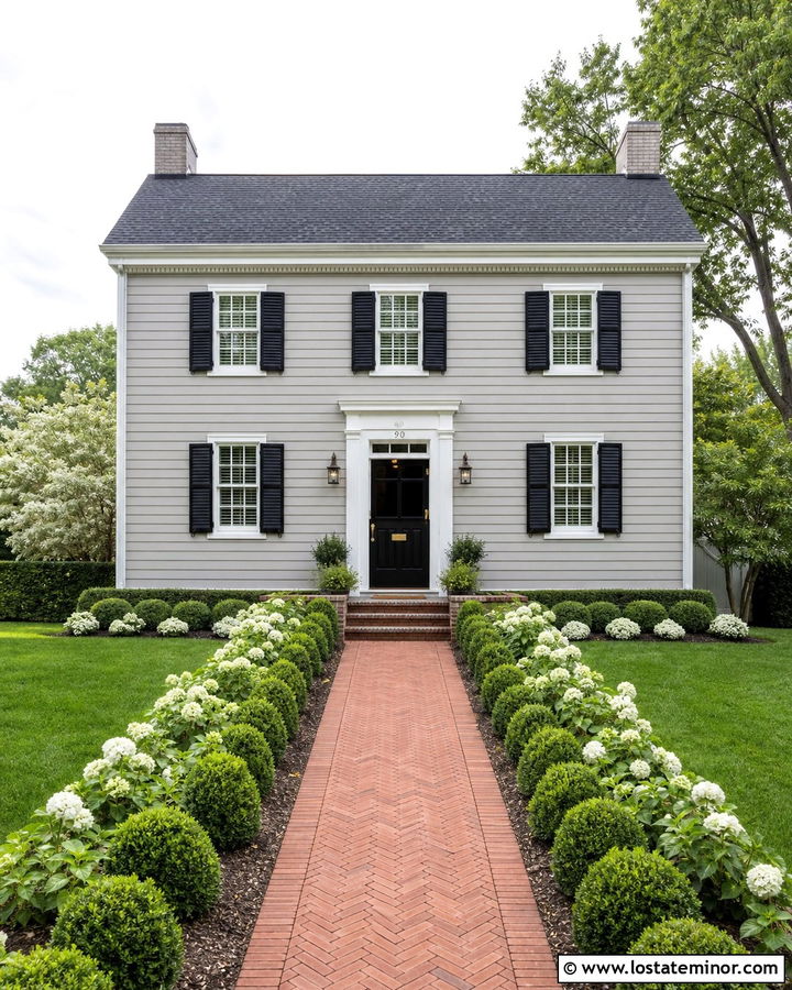 Dove Grey House With Black Shutters And Dutch Door - 30 Dove Grey House Design With Dutch Door Ideas