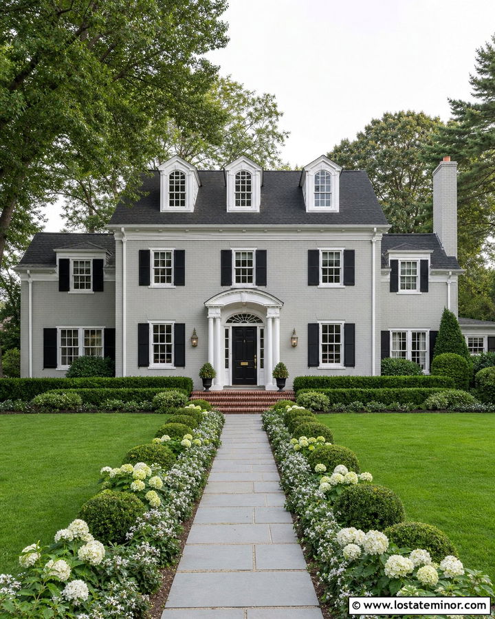Dove Grey House With Black Shutters And Shingles - 30 Dove Grey House Design With Shingles Ideas