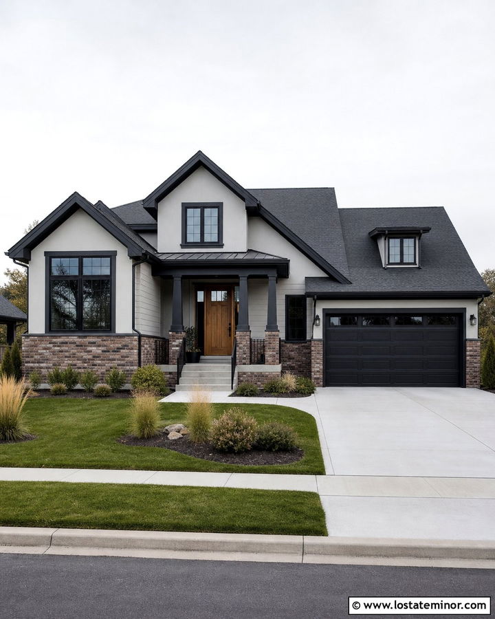 Dove Grey House With Black Trim And Brick Wainscoting - 30 Dove Grey House Design With Wainscoting Ideas
