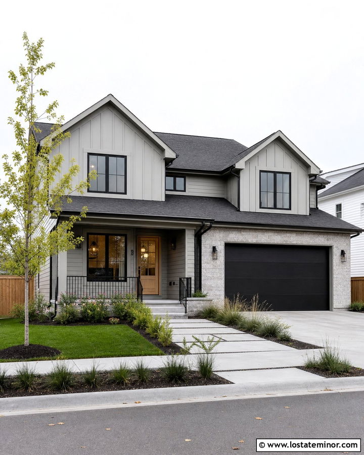 Dove Grey House With Black Windows And Dutch Door - 30 Dove Grey House Design With Dutch Door Ideas
