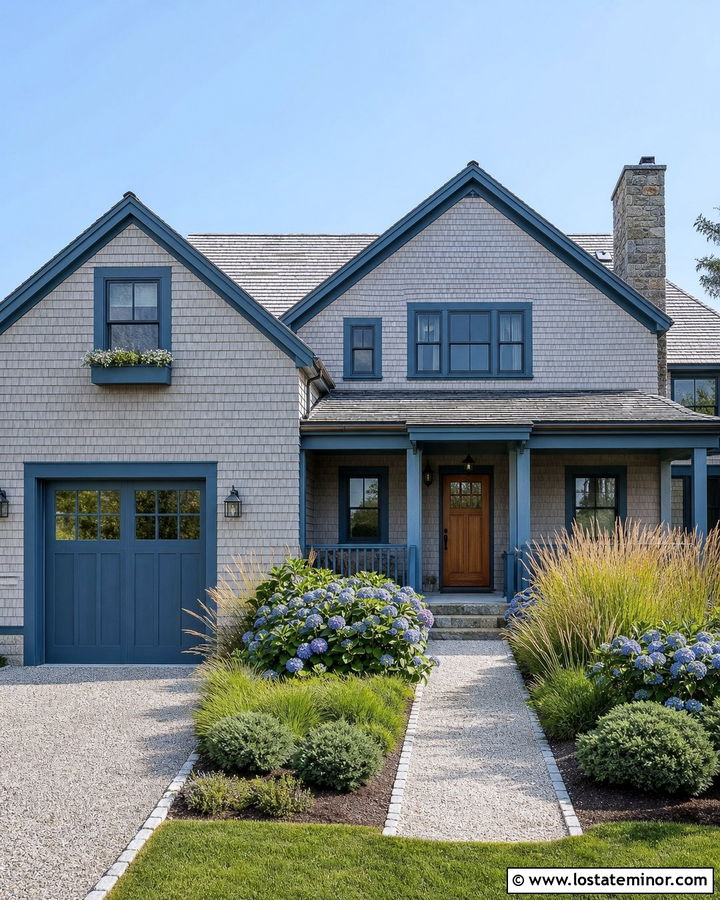 Dove Grey House With Blue Grey Trim - 30 Dove Grey House Design With Trim Ideas