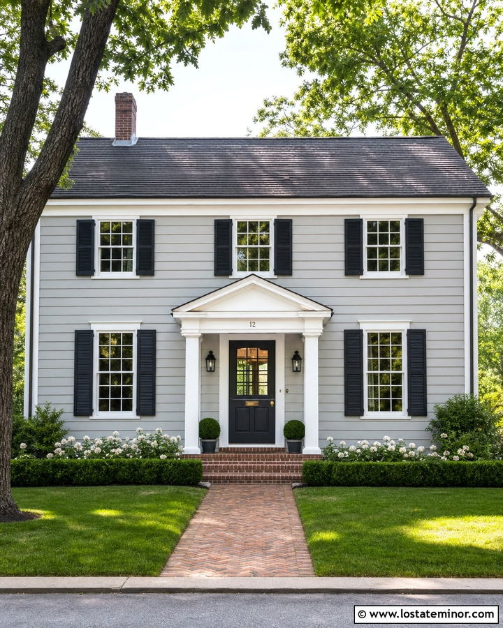 Dove Grey House With Brick Porch And Dutch Door - 30 Dove Grey House Design With Dutch Door Ideas