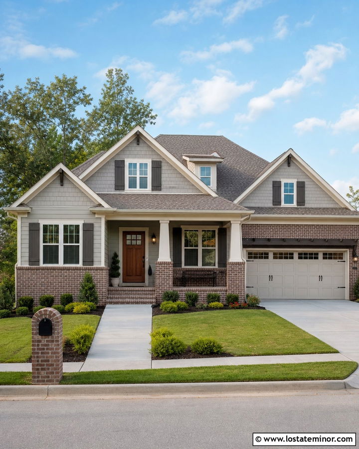 Dove Grey House With Brick Wainscoting - 30 Dove Grey House Design With Brick Accents Ideas