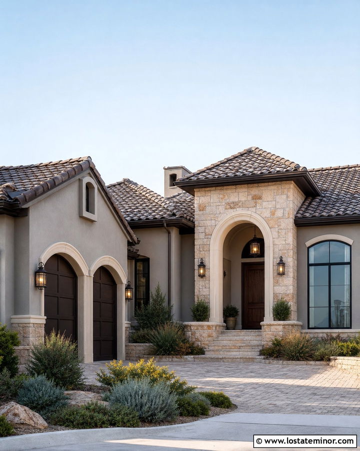 Dove Grey House With Bronze Garage Door - 30 Dove Grey House Design With Garage Door Ideas