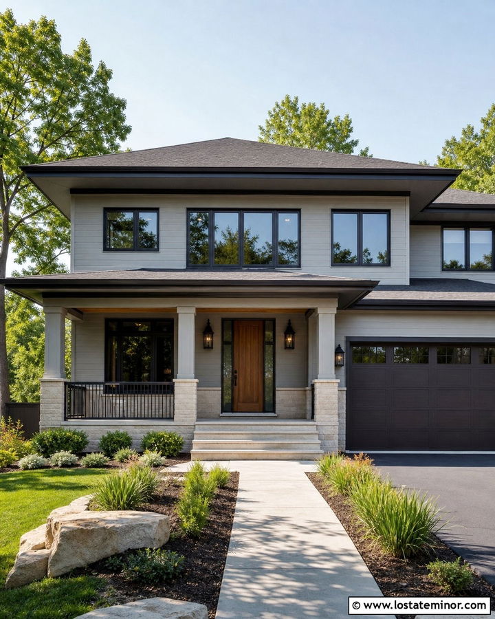 Dove Grey House With Bronze Trim - 30 Dove Grey House Design With Trim Ideas