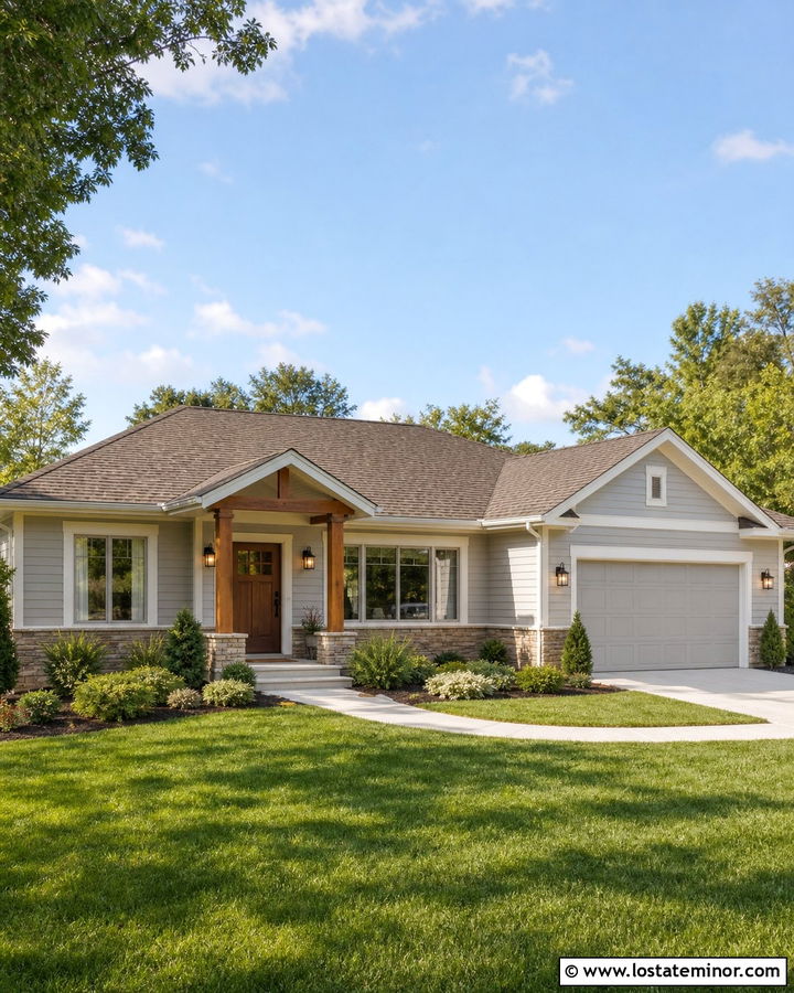Dove Grey House With Brown Architectural Roof - 30 Dove Grey House Design With Roof Ideas