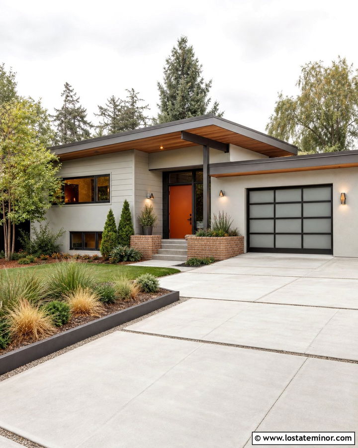 Dove Grey House With Burnt Orange Front Door - 30 Dove Grey House Design With Front Door Ideas