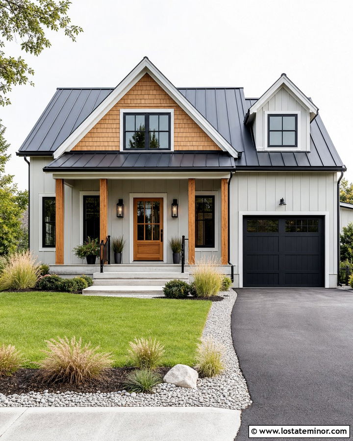 Dove Grey House With Cedar Shake And Black Metal Roof - 30 Dove Grey House Design With Cedar Shake Ideas