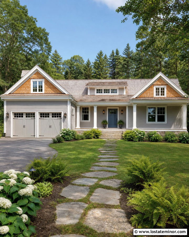 Dove Grey House With Cedar Shake And Weathered Wood Roof - 30 Dove Grey House Design With Cedar Shake Ideas
