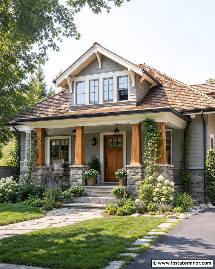 Dove Grey House With Cedar Shake Roof - 30 Dove Grey House Design With Roof Ideas