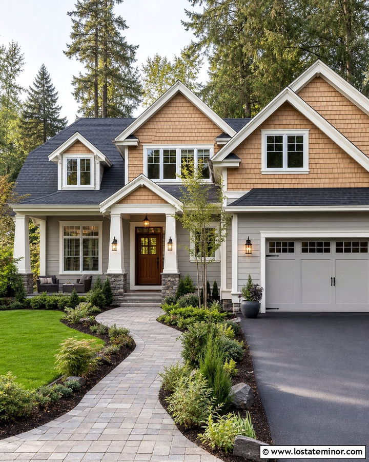Dove Grey House With Cedar Shake Upper Level - 30 Dove Grey House Design With Cedar Shake Ideas