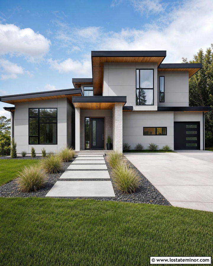 Dove Grey House With Charcoal Front Door - 30 Dove Grey House Design With Front Door Ideas