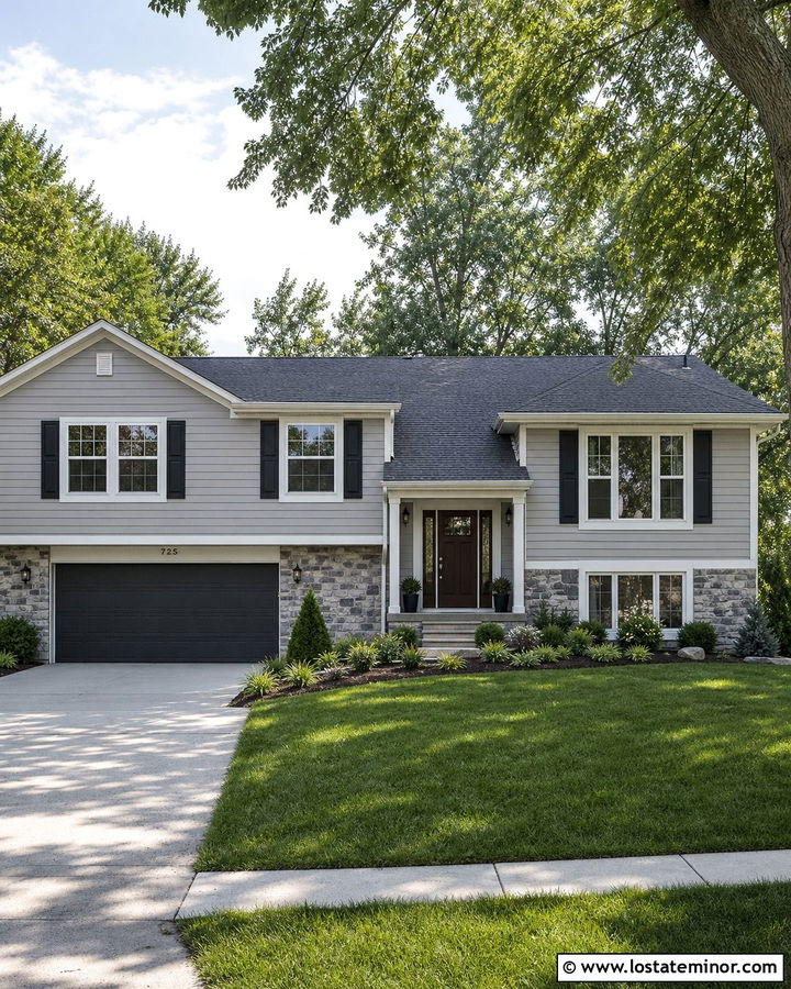 Dove Grey House With Charcoal Garage Door - 30 Dove Grey House Design With Garage Door Ideas