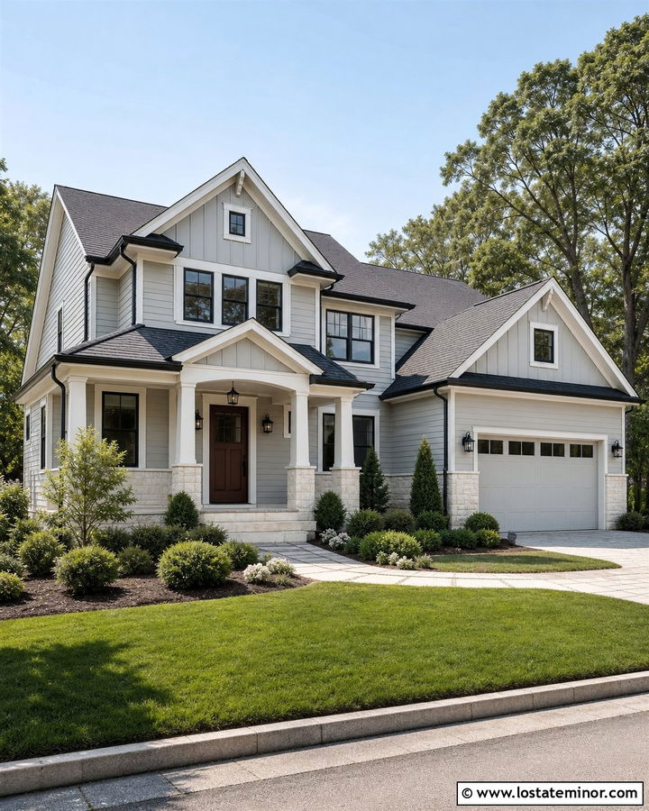 Dove Grey House With Charcoal Roof Shingles - 30 Dove Grey House Design With Shingles Ideas