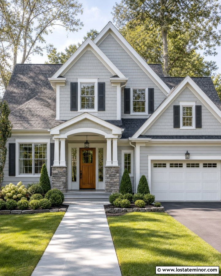 Dove Grey House With Clipped Gables - 30 Dove Grey House Design With Gables Ideas