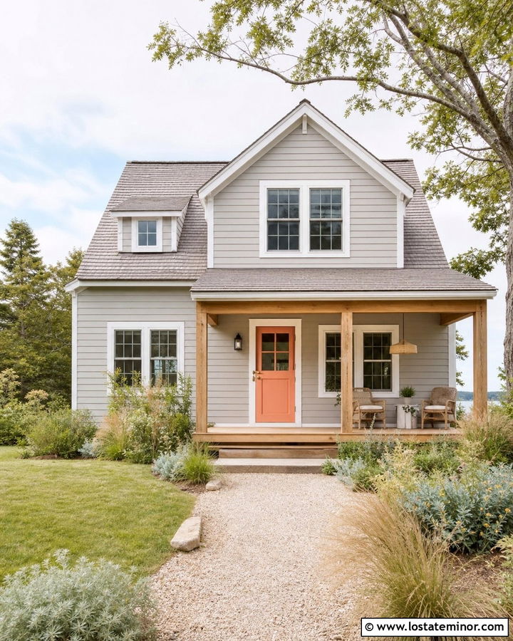 Dove Grey House With Coral Dutch Door - 30 Dove Grey House Design With Dutch Door Ideas