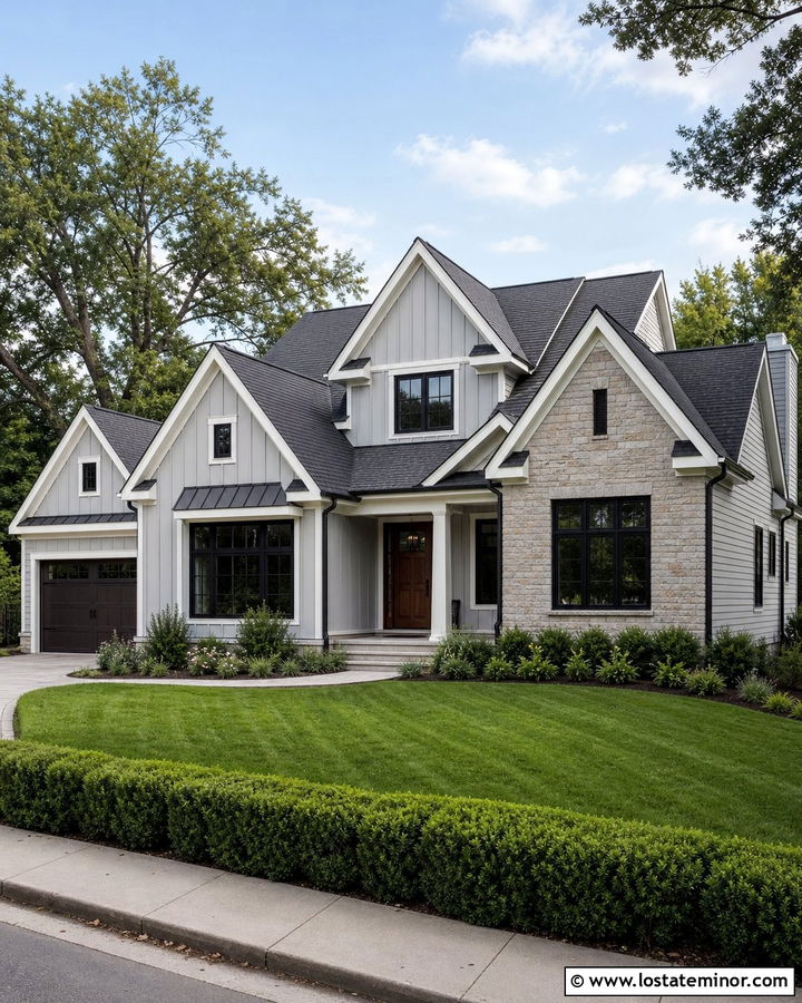 Dove Grey House With Cross Gables - 30 Dove Grey House Design With Gables Ideas