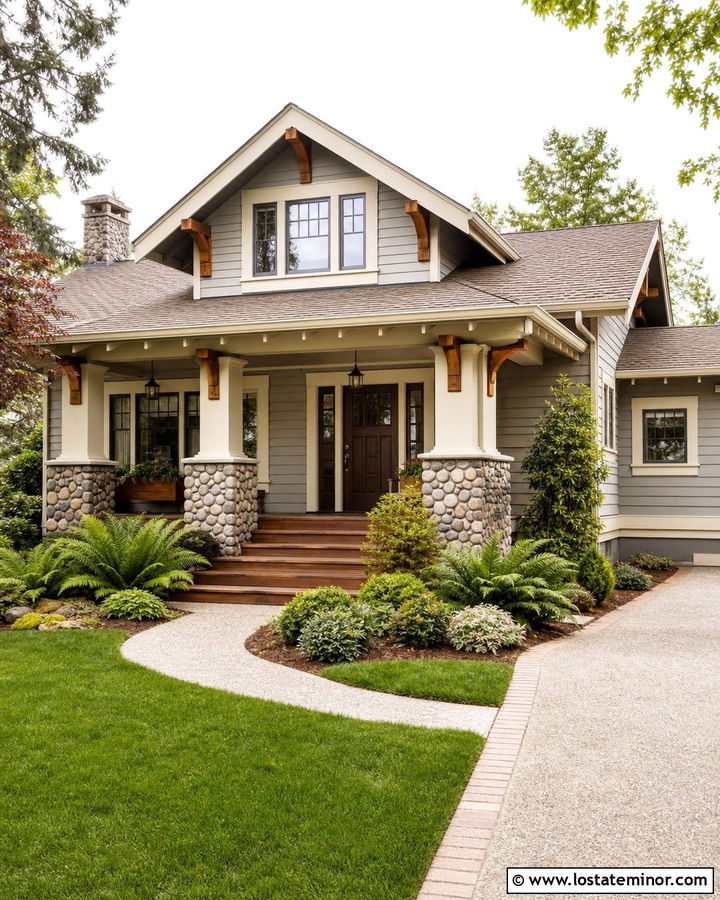 Dove Grey House With Dark Brown Front Door - 30 Dove Grey House Design With Front Door Ideas